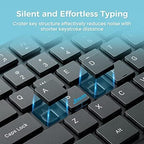 Wireless Keyboard and Mouse Combo, Lovaky 2.4G Full-Sized Ergonomic Keyboard Mouse, 3 DPI Adjustable Cordless USB Keyboard and Mouse, Quiet Click for Computer/Laptop/Windows/Mac (1 Pack, Black)