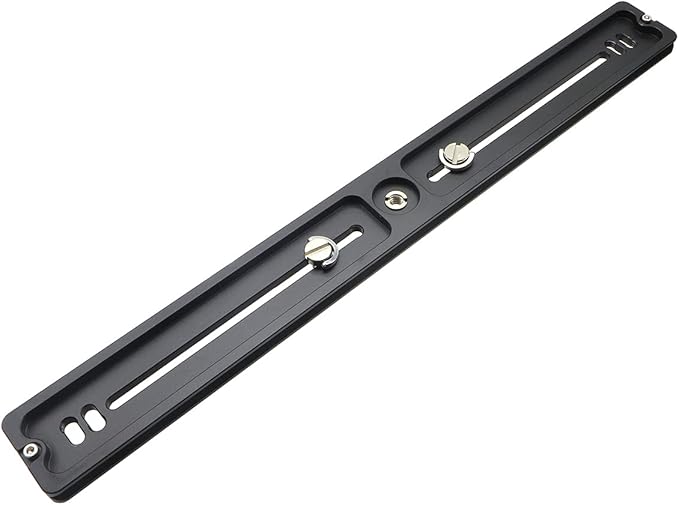 PU-350 350mm Universal Long Quick Release Plate Dual Dovetail Slide Rail with D-Ring Screw for Ball Head Tripod Mount DSLR Camera Arca Swiss Compatible