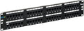 ICC CAT5e Patch Panel, UL Listed & PoE++ Rated Gigabit Applications, Rackmount 48 Port 2U 19-Inch Network Patch Panel with Rear 110 IDC Terminal Blocks for Gigabit Network Switch, Black
