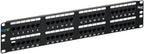 ICC CAT5e Patch Panel, UL Listed & PoE++ Rated Gigabit Applications, Rackmount 48 Port 2U 19-Inch Network Patch Panel with Rear 110 IDC Terminal Blocks for Gigabit Network Switch, Black