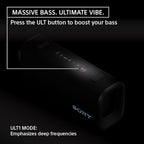 Sony ULT Field 3 Wireless Portable Bluetooth Speaker, IP67 Waterproof, Dustproof, Rustproof, and Shockproof with Enhanced Bass, 24 Hour Battery and Shoulder Strap (SRSULT30H), Forest Gray
