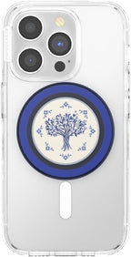 PopSockets Phone Grip for MagSafe with Kickstand, Magnetic Stand, Swappable Top, Secure Hold for iPhone MagSafe Cases, Phone & Tablet Grip - Olive Tree Tile