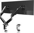 Pholiten Dual Monitor Arm 32inch,Fully Adjustable Gas Spring Monitor Desk Mount Vesa Bracket,Adjustable Tilt/Swivel/Rotate Monitor Stand Up to 22lbs