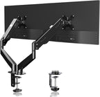 Pholiten Dual Monitor Arm 32inch,Fully Adjustable Gas Spring Monitor Desk Mount Vesa Bracket,Adjustable Tilt/Swivel/Rotate Monitor Stand Up to 22lbs