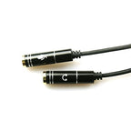 REXUS Black 3.5mm Y Splitter Stereo Audio Cable 4-Pole Male to 2 Female for Headphone, Headset Splitter Adapter Extension Aux Cable, Compatible MobilePhone and New Version Laptop(M22F35H)