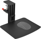 Metal Clamp-on Adjustable Computer Mouse Pad and Device Holder for Desks, Metal Computer Mouse Desk Mount Pad, 10.63" x 8.66" Ergonomic Desk Extender Tray, Fits up to 4 Inch Desktops, Black