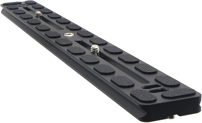PU-350 350mm Universal Long Quick Release Plate Dual Dovetail Slide Rail with D-Ring Screw for Ball Head Tripod Mount DSLR Camera Arca Swiss Compatible