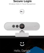 Lenovo HD 1080p Webcam (510 FHD) - Monitor Camera with 4X Digital Zoom, 95° Wide Angle, 360° Rotation Pan & Tilt - Desktop Cam with Dual Microphones & Windows Hello for Livestreaming & Conferences