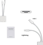 [Apple MFi Certified] iPhone SD Card Reader, 4 in 1 Cameras SD Reader with Dual Slot for MicroSD/TF, Photography Memory Card Trail Game Camera Viewer Adapter, Plug and Play for iPhone/iPad/iMac/DJI