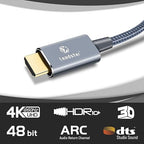 LEADSTAR HDMI Cable 4K 15 ft / 4.5m, High Speed HDMI 2.0 Cord Braided | 4K@60Hz, Ultra HD, 2160p, ARC, HDR, 3D, HDCP 2.2 | for Xbox, PS5, TV, Laptop, Monitor