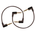 3.5mm Male to Male Audio Cable, Right Angle Auxiliary Cord, 195mm Length, 2-Pack, Gold-Plated Connectors