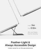 MOFT Laptop Stand for Desk, Adhesive MacBook Computer Stand with 2 Adjustable Viewing Angles, Foldable and Portable Laptop Riser Compatible with 11"-16" Laptops, Navy Blue