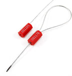 Steel Security Cable Seals Metal Numbered Security Tags Tamper Proof Pull-Tite Container Trailer Seal Ties Straps (Red, Pack of 100pcs)