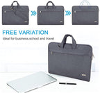 Voova Laptop Bag 13 14 Inch, Waterproof Computer Sleeve Carrying Case with Shoulder Straps & Handle Compatible with Macbook Air 13 M2/M3/M4, MacBook Pro 13/14, HP Dell Lenovo Chromebook 14, Grey