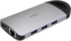 Opro9 8-in-1 USB-C Hub with 3 USB 3.0 Ports, Dual Monitor Laptop Docking Station, 4K HDMI, USB-C Power Delivery, SD/TF Card Reader & Ethernet, Portable for MacBook Pro and Other Type-C Laptops (Gray)