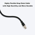Alvin's Cables M12 X Coded 8 Pin Male to RJ45 Shielded Ethernet Cable M12 8 Position Cat6a Cable for Cognex Industrial Camera 15M/49.2ft