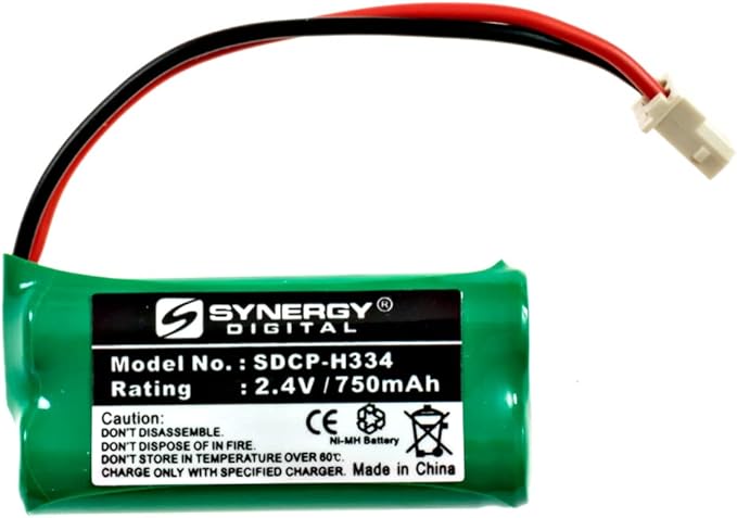 Synergy Digital Cordless Phone Battery, Compatible with Vtech CS6919 Cordless Phone, (Ni-MH, 2.4V, 750 mAh) Ultra Hi-Capacity, Compatible with AT&T BT166342, BT266342, BT183342, BT283342 Battery