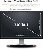 24 Inch - 16:9 Aspect Ratio - Computer Privacy Screen Filter for Widescreen Monitor - Anti-Glare - Protects Eyes from Harmful Glare and Blue Light [WELINC™ Light]