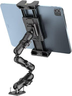 OHLPRO Heavy Duty Drill Base Tablet Mount Holder, 360° Adjustable iPad Mount Truck Dashboard, 3-Stage Stand for 5-13" iPad Pro Air Mini Galaxy Tab Switch, Tablet Vehicle for Car Wall Desk