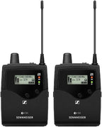 Liquid Audio Sennheiser ew IEM G4-Twin-A Wireless in-Ear Monitoring System Bundle w/Pig Hog PHM10 8mm Mic Cable, 4-Pack Blucoil AA Batteries Polishing Cloth