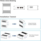 Mini Throncom 4 Ports Gigabit Industrial Fiber Ethernet Solar Switch Hardened 10/100/1000Mbps with 100/1000M Adaptive SFP Slot Din Rail/Wall Mount Solar Power/VoIP/RV Truck 12-48VDC LNK-IMC103G-SFP
