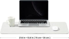 Cork Desk Mat - Dual-Sided Desk Pad for Office and Home - Desk Organization and Accessories - Ideal for Large Mouse Pad and Desk Mats on Top of Desks(White,27.6"x 13.8")
