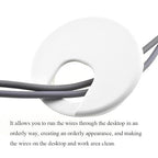 HAHIYO 2Pcs 2Inch/50mm White ABS Plastic U-Shaped Desk Grommet Wire Grommet Cable Management Cord Hole Cover Desk Wire Hole Insert Wire Organizer for Computer Office Home School Equipment Systems