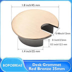 Desk Grommet 1-3/8" (35 mm), Desk Cord Hole Cover, Cable Grommet Metal Zinc Alloy Materilal, Desk Hole Grommet for Office and Home Table Cable, Detachable Cable Cord Organizer (Copper Red 2 Pcs)