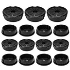 15PCS Cable Grommets, 1-1/4"(32mm) Desk Hole Cover Petal Shaped Buckle Type Nylon Snap Bushing Grommet, Wire Hole Cover Insert for Cables and Cords Management and Protection of Cabinet, Black