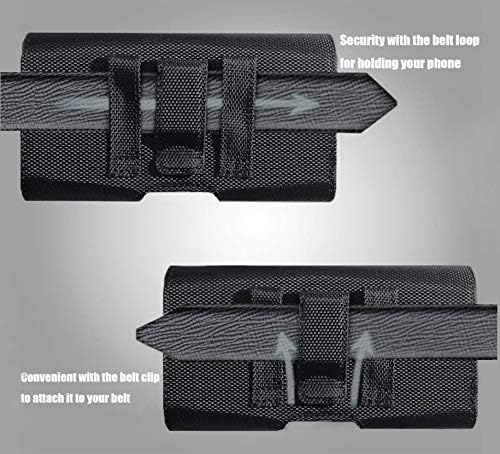 AH Heavy Duty Nylon Phone Holster for iPhone 11, 12 Pro, Carrying Pouch Holder with Belt Loopfor iPhone 8 7 SE 2020 6s 6 X Xs XR Galaxy fit Otterbox or Thick Case (Medium)