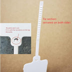 100pcs Reusable Blank Plastic Tags Ties Key Tags 1.45"*2.48" Serrated Tension Sealing Strap with Large Label Plastic Tie Mark Label Waterproof Hang Sign Write on Tag (White, 100pcs)