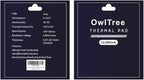 OwlTree 3 Pack Thermal Pads, 100x100mm, 0.5mm, 1mm, 1.5mm, Highly Efficient Thermal Conductivity 12.8W/mK, Heat Resistant Silicone Grease for Laptop Heatsink, CPU, GPU, SSD, IC, LED Cooler