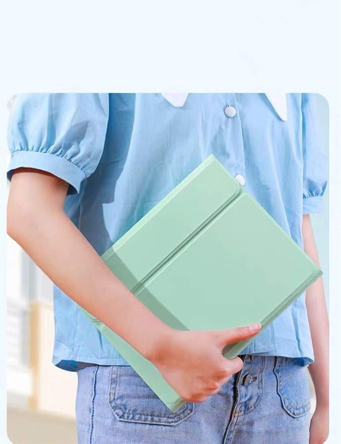 AnMengXinLing Lovely Keyboard Case for iPad 9th/8th/7th Generation with Mouse,Case for iPad9 iPad8 iPad7 10.2 inch with Pencil Holder and Deatachable Keyboard Mouse, Mint Green