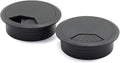 2pcs 2 inch Desk Wire Cord Cable Grommets Hole Cover for Office PC Desk Cable Cord Organizer Plastic Cover Black (Black-2Pcs)