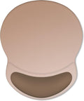 ITNRSIIET Ergonomic Mouse Pad with Comfort Gel Wrist Rest, Non-Slip PU Base, Smooth Textured Surface, Reduces Hand Fatigue & Wrist Pain, 8.7 x 7.2 Inch for Office Gaming Home, Soft Brown Gradient