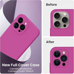 FireNova Designed for iPhone 15 Pro Case, Silicone Upgraded [Camera Protection] Phone Case with [2 Screen Protectors], Soft Anti-Scratch Microfiber Lining Inside, 6.1 inch, Shocking Pink