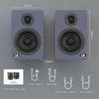 60W Computer Speakers for Desktop PC, DSP, Bluetooth 5.3, 24-Bit Optical, USB-C, AUX, Silk-Dome Tweeter, Carbon-Fiber Driver, Desk Speakers for Laptop/Mac/Monitor, Slate Blue