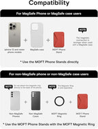 MOFT Magnetic Wallet Stand Compatible with iPhone 16/15/14/13/12 Series, Angle Adjustment & Magsafe Compatible MOVAS Phone Stand,Sunset