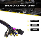 Kable Kontrol Vortex Spiral Cable Wrap - 1/2” Inch 100’ Feet Long - Hose Protector Flexible Polyethylene Wire Conduit Tubing Cable Sleeve Cord Cover to Organize Wires – Black