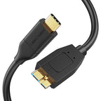 CableCreation 4FT*2 USB C to Micro B Cable,10Gbps Speed External Hard Drive Braided,USB 3.1 Type C to Micro B Work for iPhone 15/16,Seagate WD Westgate My Passport,MacBook Pro, iPad/Tablet,Black