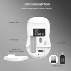 WisFox 2.4G Wireless Mouse for Laptop, Ergonomic Computer Mouse with USB Receiver and Type-C Adapter, 3 Adjustable Levels DPI, 6 Button Cordless Wireless Mice (White)