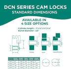 Olympus Lock DCN1 Rekeyable Cam Lock | 1" Cylinder KD Keyed Different | US26D Chrome Cabinet Lock | Grade 1 Reversible for Doors & Drawers