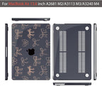 Teryeefi for M4 M3 M2 MacBook Air 13 inch Case 2025 2024 2023 2022 Release A3240 A3113 A2681 Model, for 13.6 inch MacBook Air Hard Shell Case + Keyboard Cover + Type C Adapter, Golden Bowknot-103