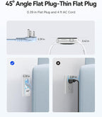ORICO Blue Travel Power Strip PD20W with 4 AC Outlets 3 USB Ports (1 USB-C), 4FT Flat Plug Extension Cord, Compact Portable Design for Business Travel, Cruise Ship Essentials-AP3