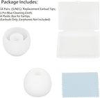 Earbud Tips Soft and Comfortable Headphone Ear Tips Ear Bud Replacement Pieces Silicone Fit Most in-Ear Headphones，Inner Hole 3.8mm -5.5mm，18 Pairs White S/M/L Replacement Earbud Tips