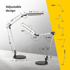 OTUS LED Desk Lamp for Home Office with Wireless Charger | 3 Color & 12 Dimmable Levels | Tall Architect Desk Lamp Adjustable Swing Arm | Eye-Care Task Table Lamp for Reading, Study & Video Calls