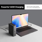 CalDigit TS5 Plus - 20 Port Thunderbolt 5 Dock, 140W Charging, 3X 80Gb/s Thunderbolt 5, 10x 10Gb/s USB Ports, Dual USB Controllers, 10GbE, Up to Dual 8K 60Hz Displays, 1.0m Braided Cable, 330W PSU
