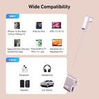 BENFEI USB C to Audio Jack Adapter with 60W Fast Charging, USB-C to 3.5mm Female Headphone Compatible with iPhone 16/15 Pro Max/Pro, Samsung Galaxy S24/S23/S22/S21 Ultra, iPad Pro, Pixel 8 Pink