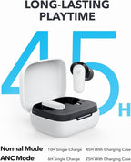 Soundcore P30i by Anker Noise Cancelling Earbuds, Strong and Smart Noise Cancelling, Powerful Bass, 45H Playtime, 2-in-1 Case and Phone Stand, IP54, Wireless Earbuds, Bluetooth 5.4 (White)