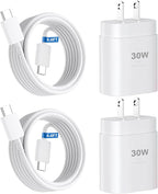 30W Phone 16 15 Charger Fast Charging,USB-C Wall Fast Charger Block Adapter with 6.6Ft USB C to C Fast Charging Cable Cord for Phone 16 15 Pro/16 15 Pro Max/15 Plus,Pro 12.9,Samsung Galaxy S24 Ultra